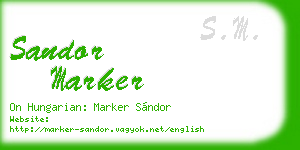 sandor marker business card